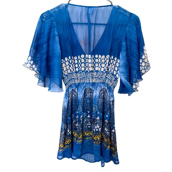 Harlow Zee Women's Embellished Sheer Peplum Blouse - Picture 2 of 10